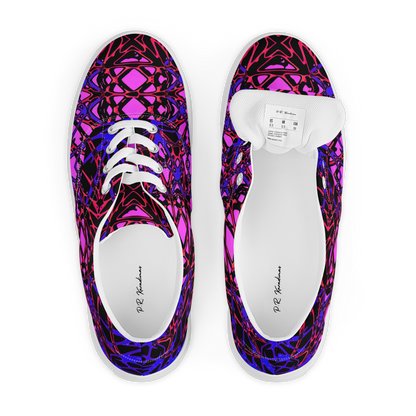 Women’s lace-up canvas shoes (Neon Latticework)