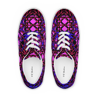 Women’s lace-up canvas shoes (Neon Latticework)