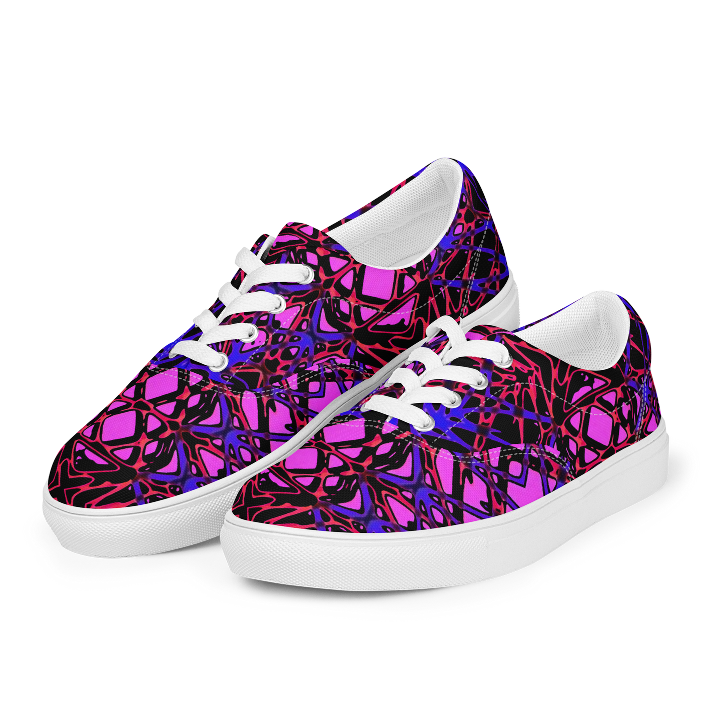 Women’s lace-up canvas shoes (Neon Latticework)