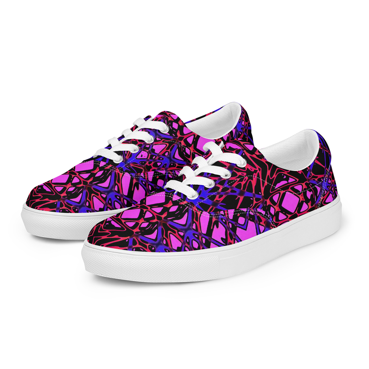 Women’s lace-up canvas shoes (Neon Latticework)