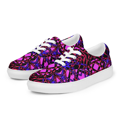 Women’s lace-up canvas shoes (Neon Latticework)