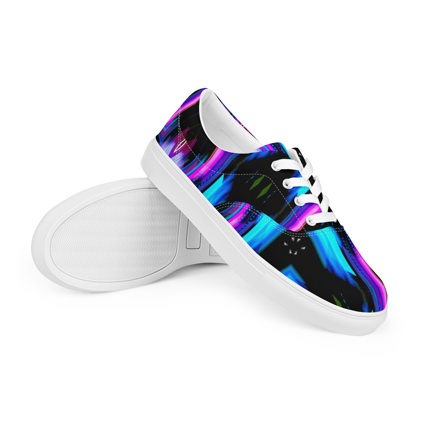 Women’s lace-up canvas shoes (Neon Purple & Blue)