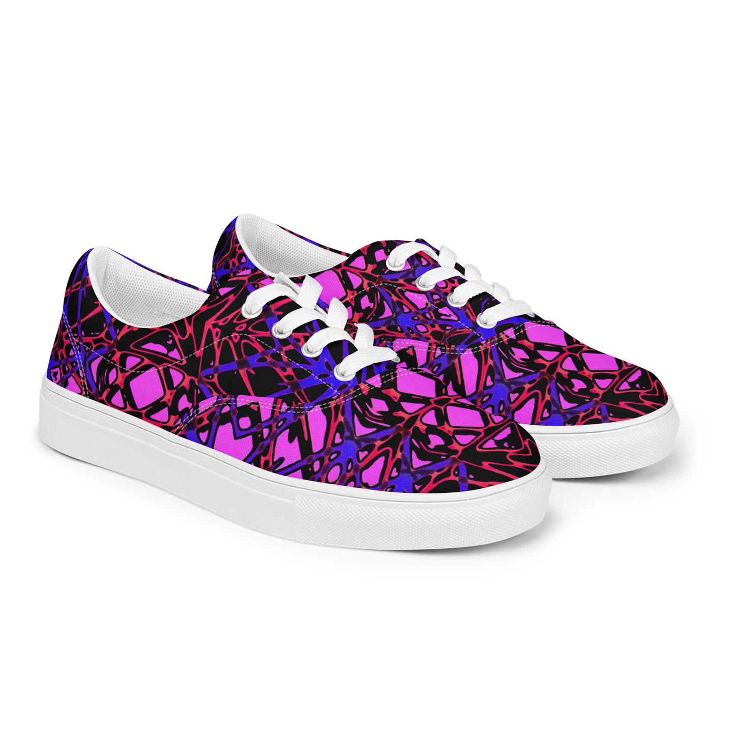 Women’s lace-up canvas shoes (Neon Latticework)