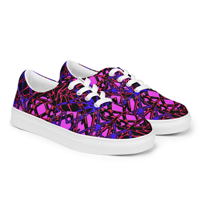 Women’s lace-up canvas shoes (Neon Latticework)