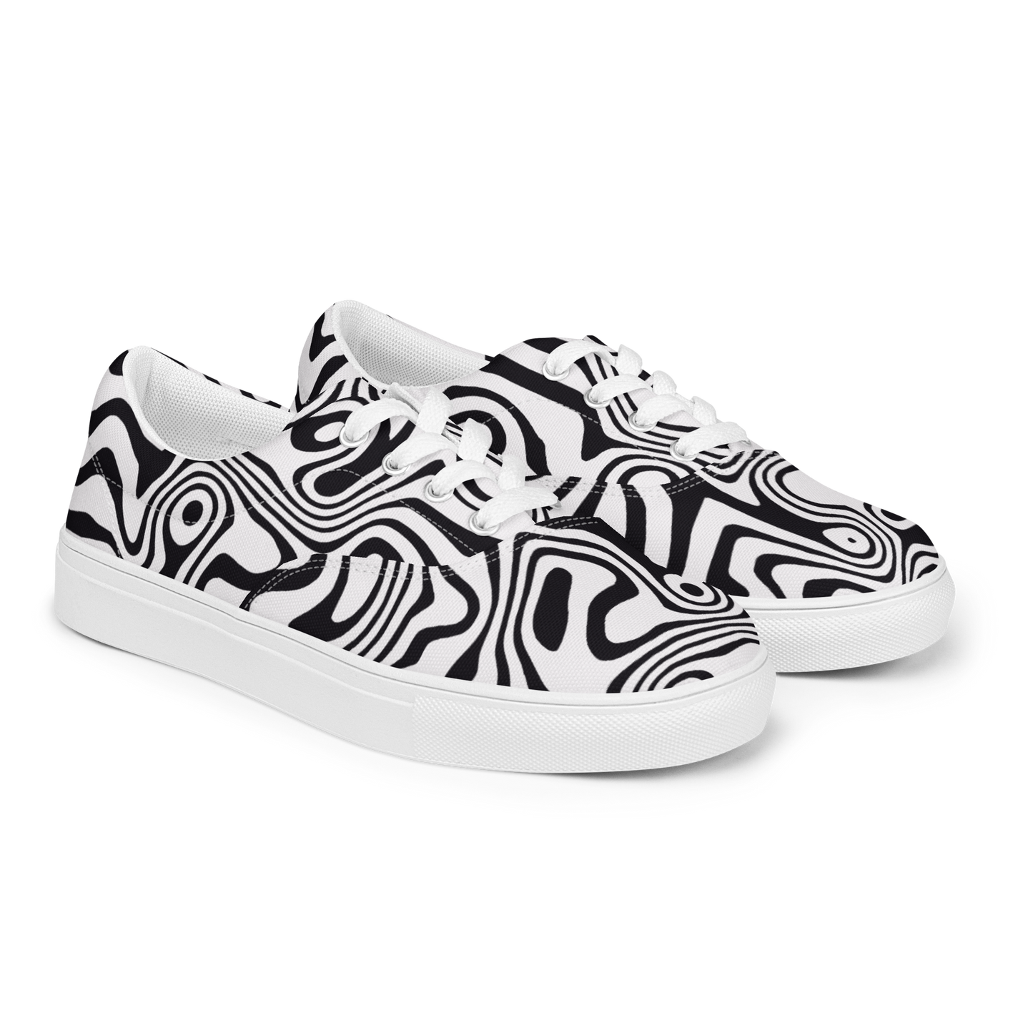 Women’s lace-up canvas shoes (Noir Noodle)