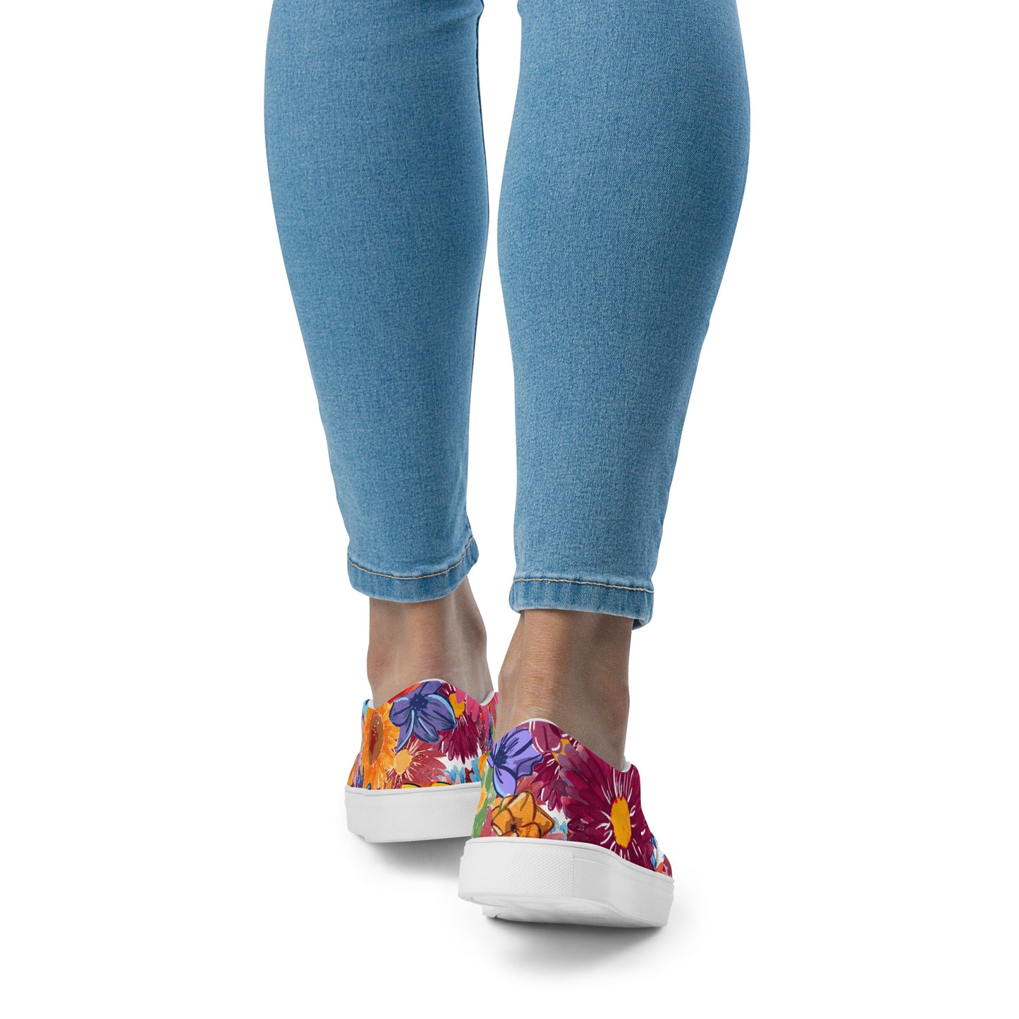 Women’s slip-on canvas shoes (Watercolor Flowers)