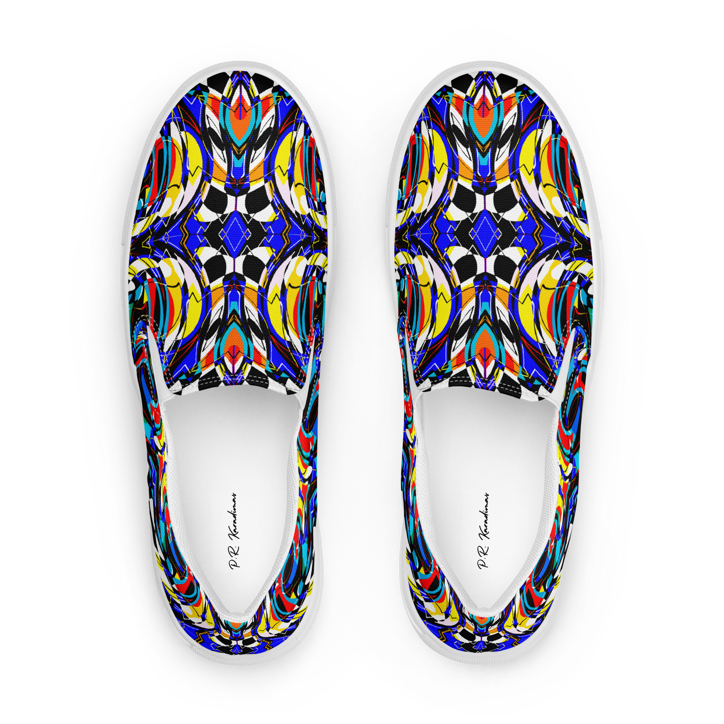 Women’s slip-on canvas shoes (Blue Swirls)