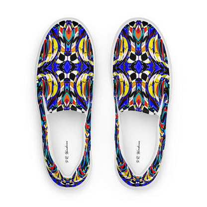 Women’s slip-on canvas shoes (Blue Swirls)