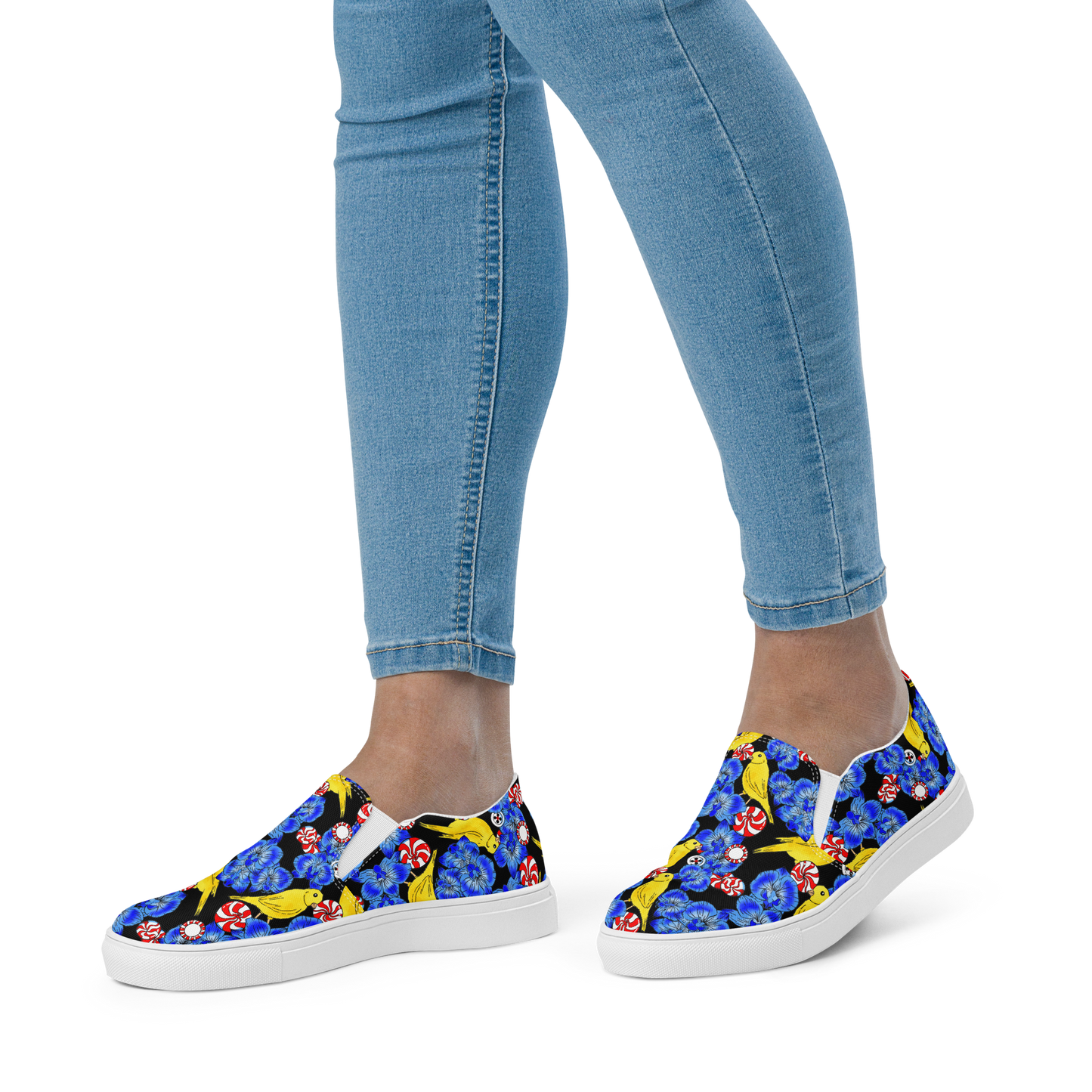 Women’s slip-on canvas shoes (Canaries & Orchids)