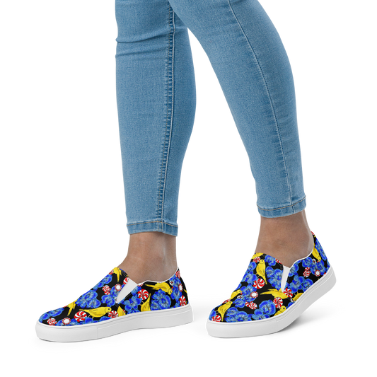 Women’s slip-on canvas shoes (Canaries & Orchids)