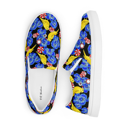 Women’s slip-on canvas shoes (Canaries & Orchids)