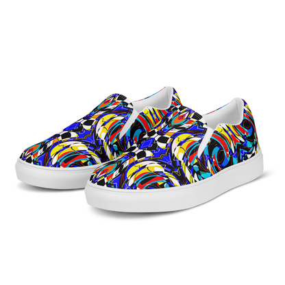 Women’s slip-on canvas shoes (Blue Swirls)