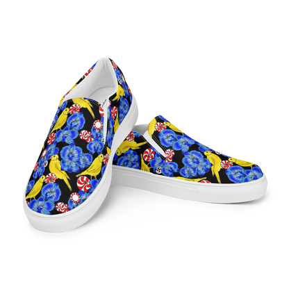 Women’s slip-on canvas shoes (Canaries & Orchids)