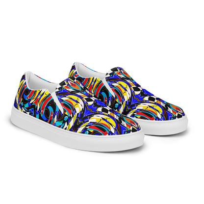 Women’s slip-on canvas shoes (Blue Swirls)